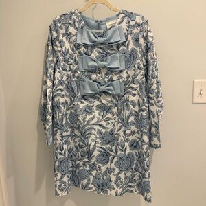 Hyacinth House Blue Floral Dress with Bows